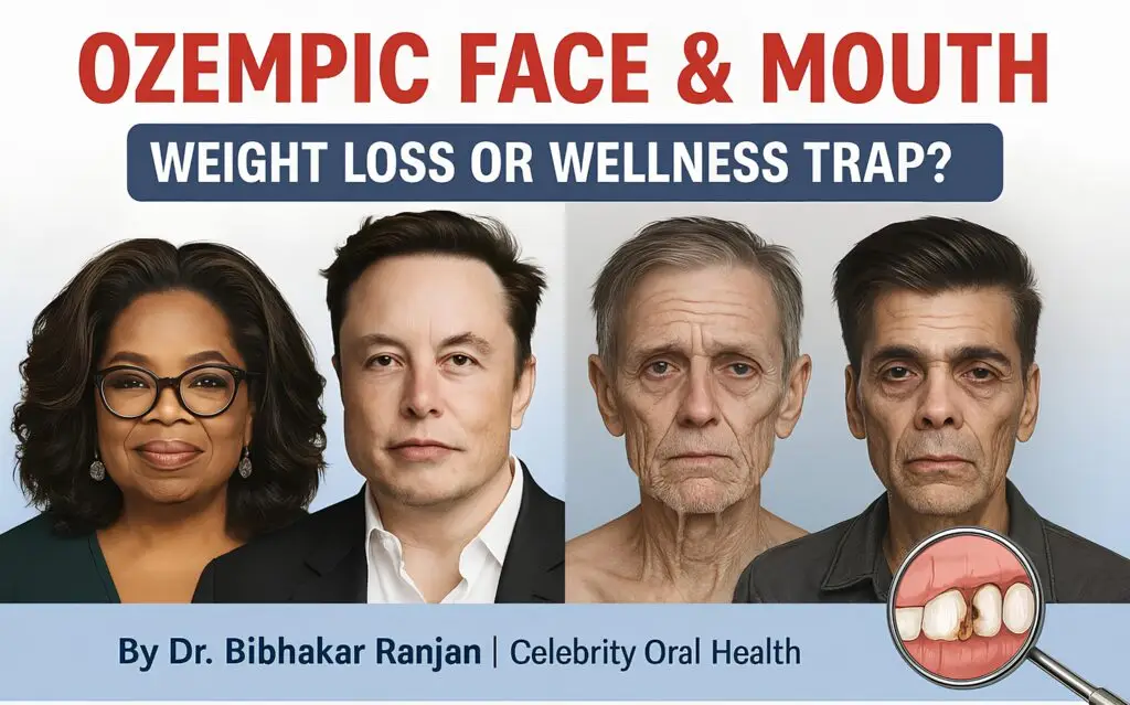 Celebrities like Oprah Winfrey, Elon Musk and Karan Johar Celebrity faces showing Ozempic weight loss side effects like sunken cheeks.