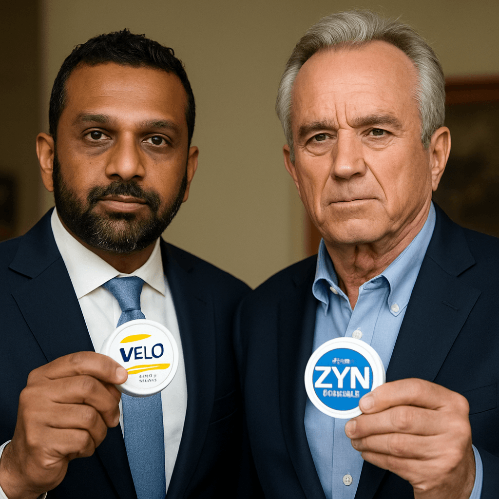 FBI head Kash Patel & RFK jnr holding Nicotine pouch